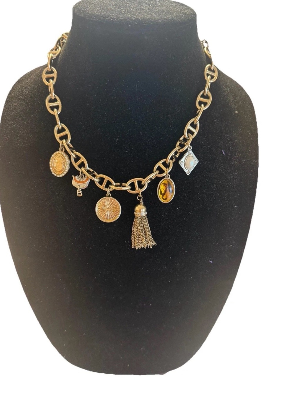 Ann Taylor Gold-Tone Charm Tassel Necklace - Women Jewelry